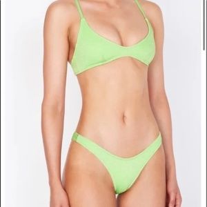 Triangl Maia Bikini Lime Sparkle XXS with Neoprene Zipper Bag
